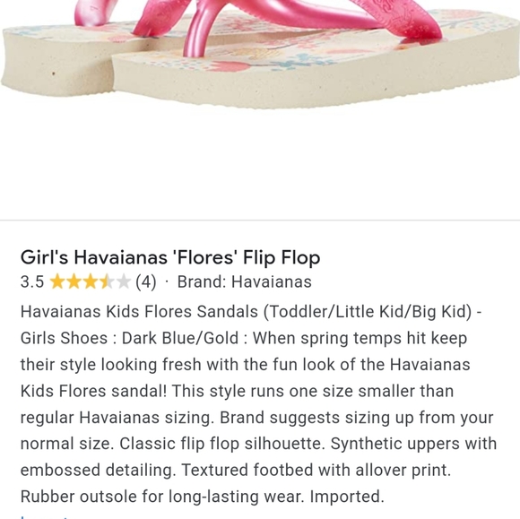 NWT Girl's Havaianas Flores Flip-flops - Picture 7 of 8